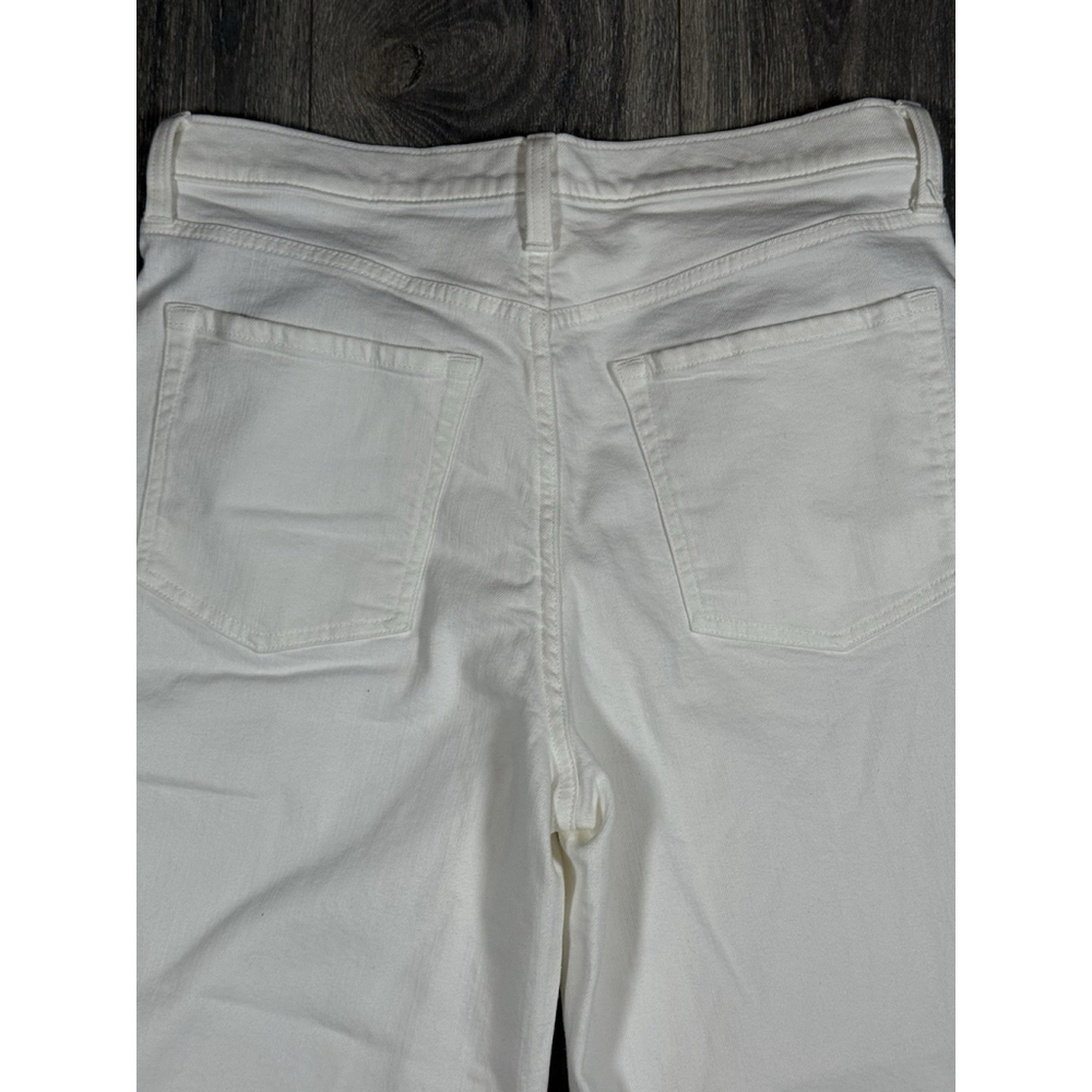 Banana Republic Jeans Womens 29 White High Rise Wide Leg Crop Denim Casual Pants - Picture 4 of 6
